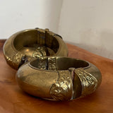 Vintage Repoussé Brass Hinged Bracelet