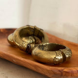 Vintage Repoussé Brass Hinged Bracelet