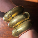 Vintage Repoussé Brass Hinged Bracelet