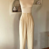 1980's Sand-Washed Silk High-Rise Trousers