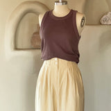 1980's Sand-Washed Silk High-Rise Trousers