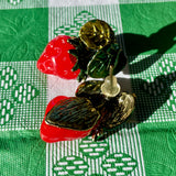 Vintage Strawberry Earrings- c.1980s