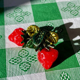 Vintage Strawberry Earrings- c.1980s