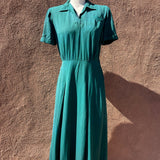 1940s Rayon Shirtwaist Dress