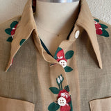 1970s "THE STRAWBERRY PLANT" SHEER COTTON BLOUSE