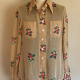 1970s "THE STRAWBERRY PLANT" SHEER COTTON BLOUSE