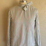 UNITED BAMBOO STRIPED TIE-NECK SHIRT