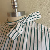 UNITED BAMBOO STRIPED TIE-NECK SHIRT