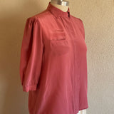 1980s ROSE SILK BLOUSE