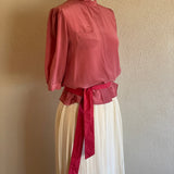 1980s ROSE SILK BLOUSE