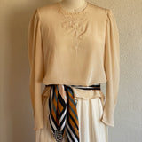 1970s ROMANTIC CUTWORK BLOUSE