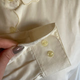 SCALLOPED IVORY BLOUSE (ORVIS)