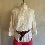 SCALLOPED IVORY BLOUSE (ORVIS)
