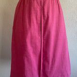 1980s Raspberry Cotton Blend Skirt