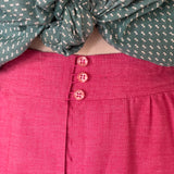 1980s Raspberry Cotton Blend Skirt