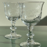 ETCHED GLASS GOBLETS (PAIR)