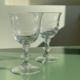 ETCHED GLASS GOBLETS (PAIR)