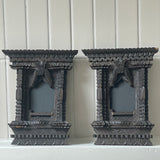 Tramp Art Picture Frames, Pair, ANTIQUE