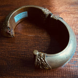 Vintage Repoussé Brass Hinged Bracelet