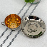 Silver Lustre Teacup & Saucer Set