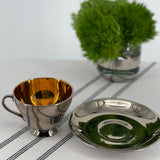 Silver Lustre Teacup & Saucer Set