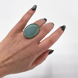 Silver Aqua Chalcedony Ring - 1990s