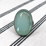 Silver Aqua Chalcedony Ring - 1990s