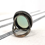 Silver Aqua Chalcedony Ring - 1990s
