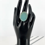 Silver Aqua Chalcedony Ring - 1990s