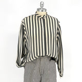 1990s Vertical Striped Blouse