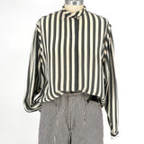 1990s Vertical Striped Blouse