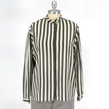 1990s Vertical Striped Blouse