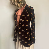Vintage 70s Printed Velvet Blazer