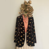Vintage 70s Printed Velvet Blazer