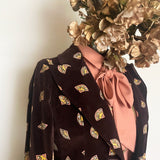 Vintage 70s Printed Velvet Blazer