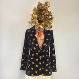 Vintage 70s Printed Velvet Blazer