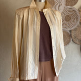 Vintage Soft Champagne Tuxedo Blouse