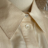 Vintage Soft Champagne Tuxedo Blouse