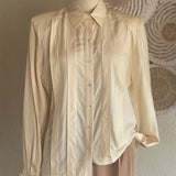 Vintage Soft Champagne Tuxedo Blouse