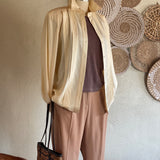 Vintage Soft Champagne Tuxedo Blouse