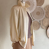 Vintage Soft Champagne Tuxedo Blouse