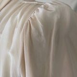 Vintage Silk Secretary Bow Blouse in Soft Ivory