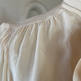Vintage Silk Secretary Bow Blouse in Soft Ivory