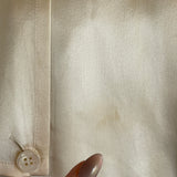 Vintage Satin Asymmetrical Blouse with Epaulettes