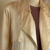 Vintage Satin Asymmetrical Blouse with Epaulettes