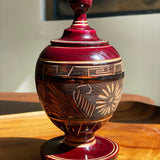 Vintage Turned Wood Urn