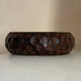 Vintage Hand-Carved Wood & Brass Bangle