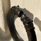 Vintage Hand-Carved Ebony Animal Head Bangle