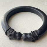 Vintage Hand-Carved Ebony Animal Head Bangle