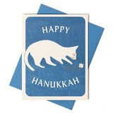 Happy Hanukkah Dreidel Cat - Risograph Card